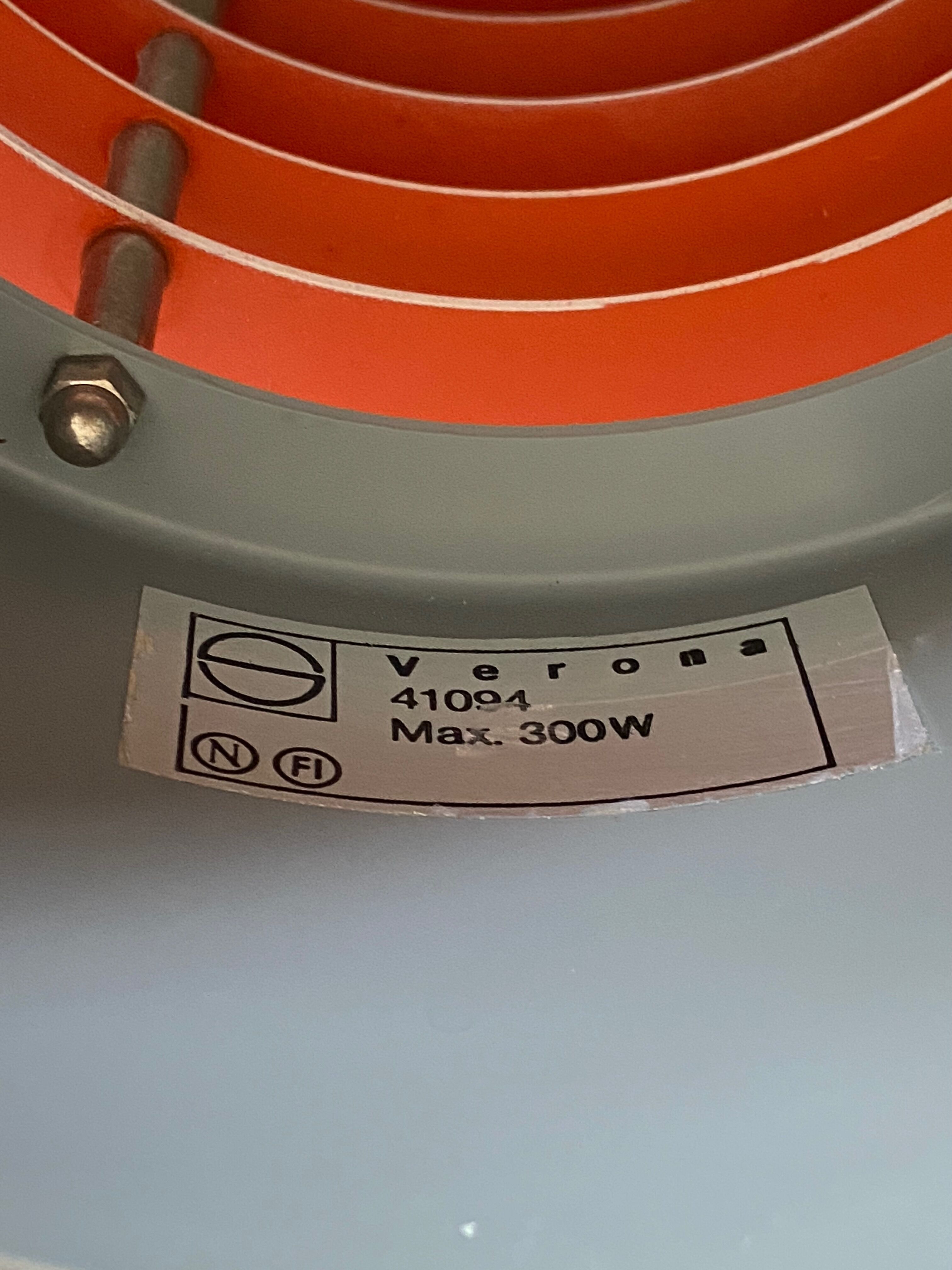 Sven middelboe verona pendant in white and orange by nordisk solar, denmark