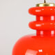 Mid-century Red Glass & Brass Pendant Lamp
