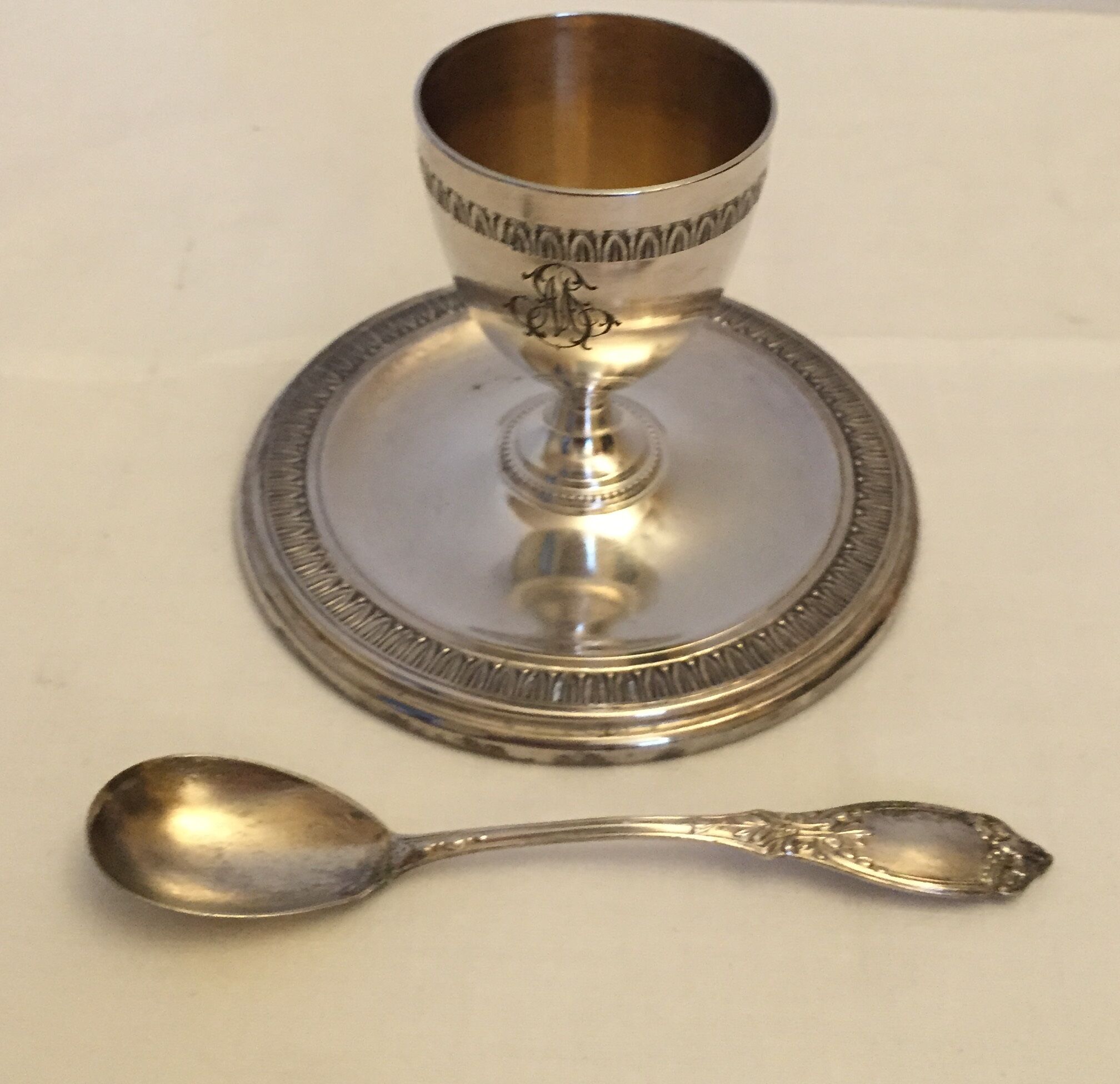 Silver metal eggcup
