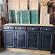 Large wooden and black sideboard