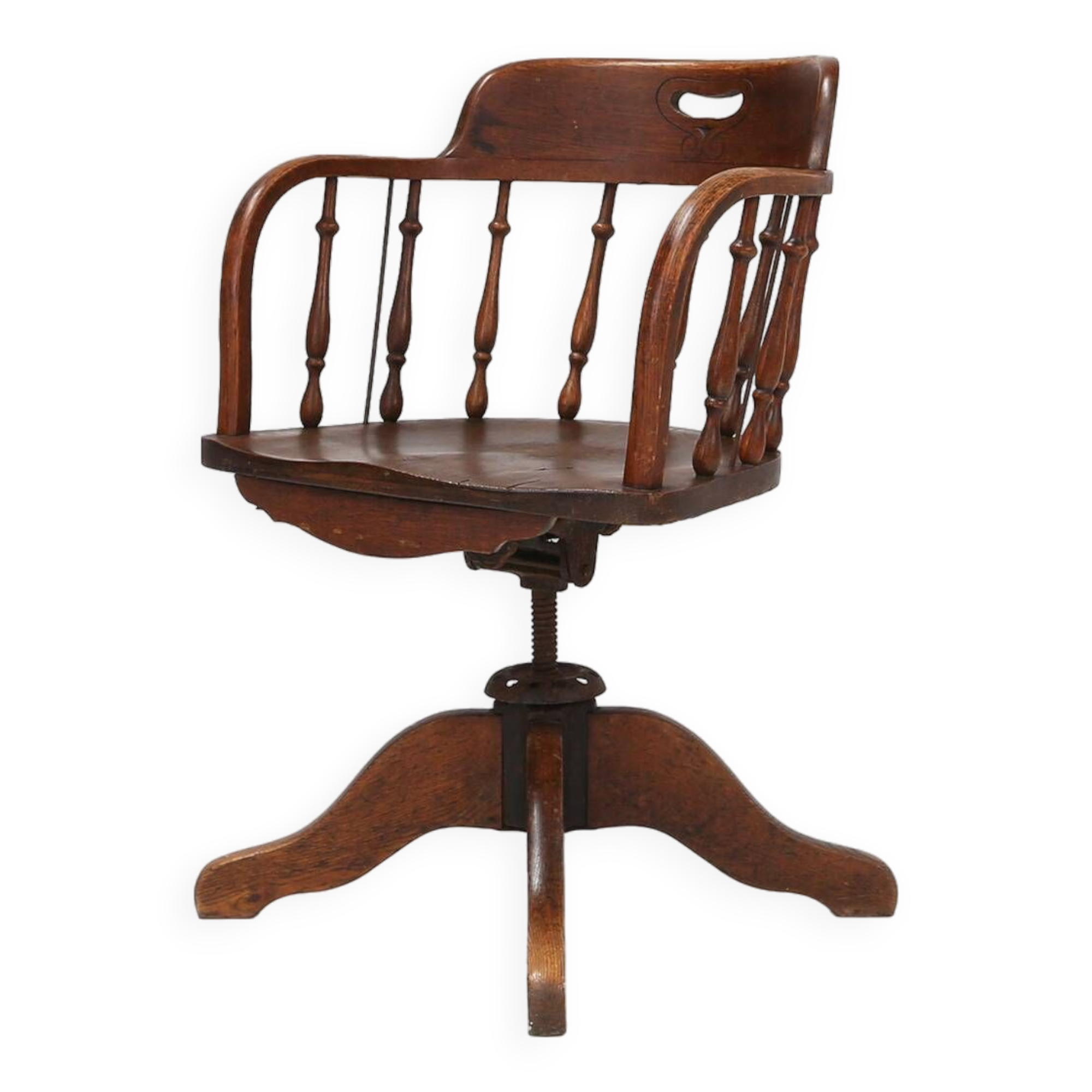 English style swivel-base “captain” desk chair, ca. 1850