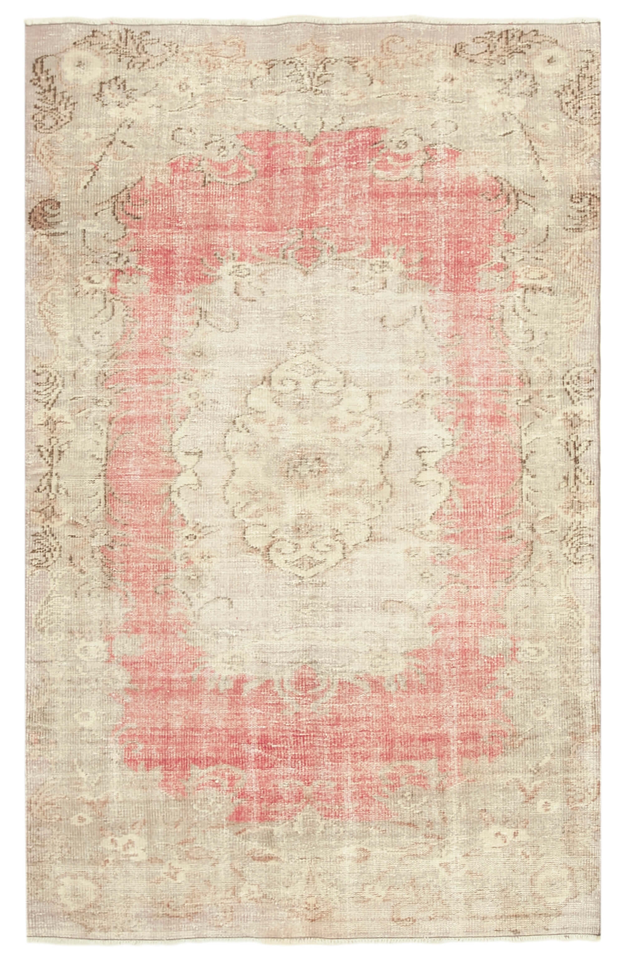 Tapis beige anatolien unique tissé à la main 147 cm x 231 cm - 38882