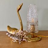 Vintage tulip table lamp in glass