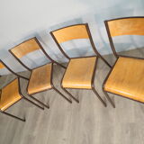 4 vintage Mullca school chairs