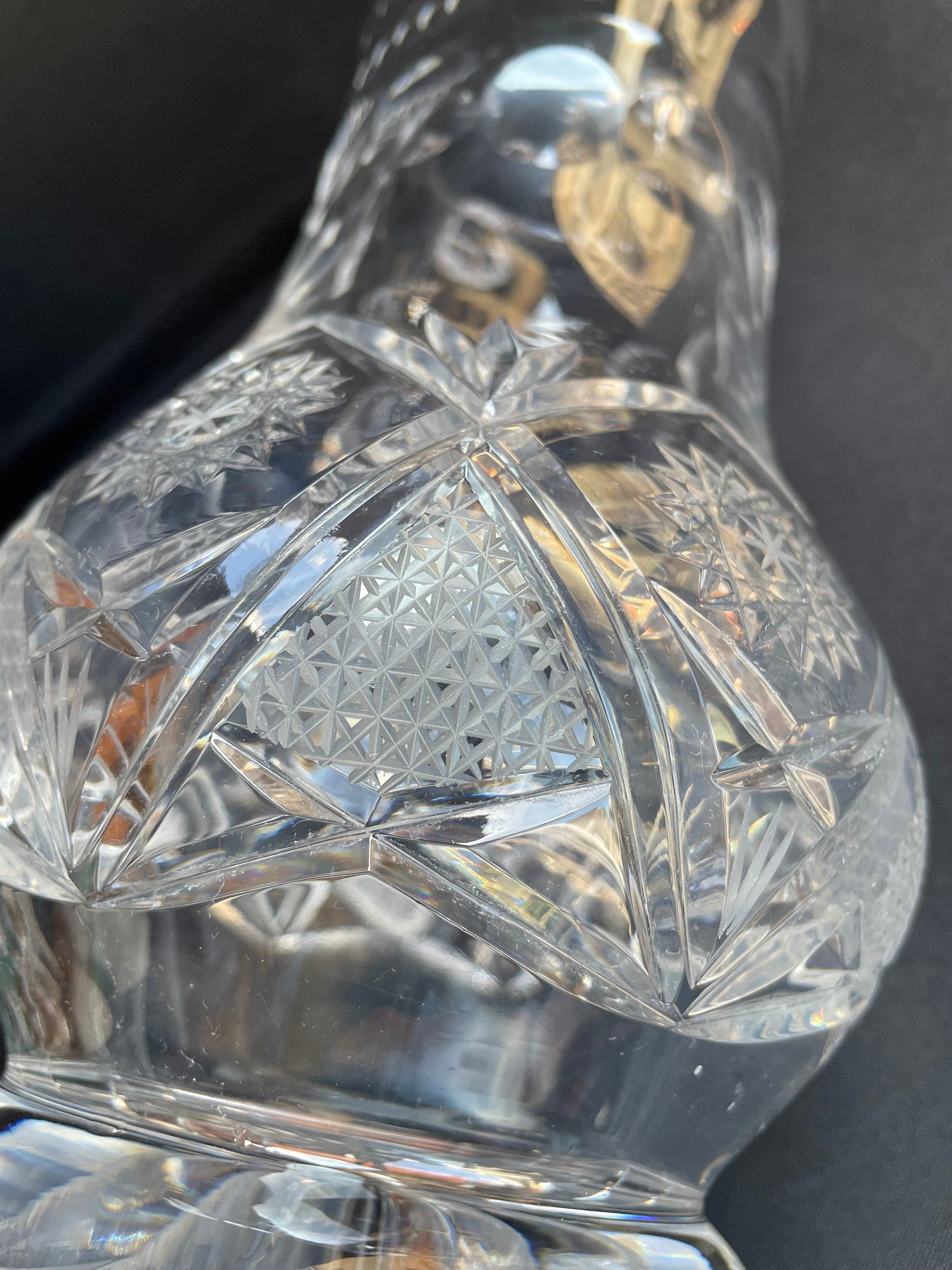 Bohemian - Water broc or orangeade (1) - Crystal blown and cut