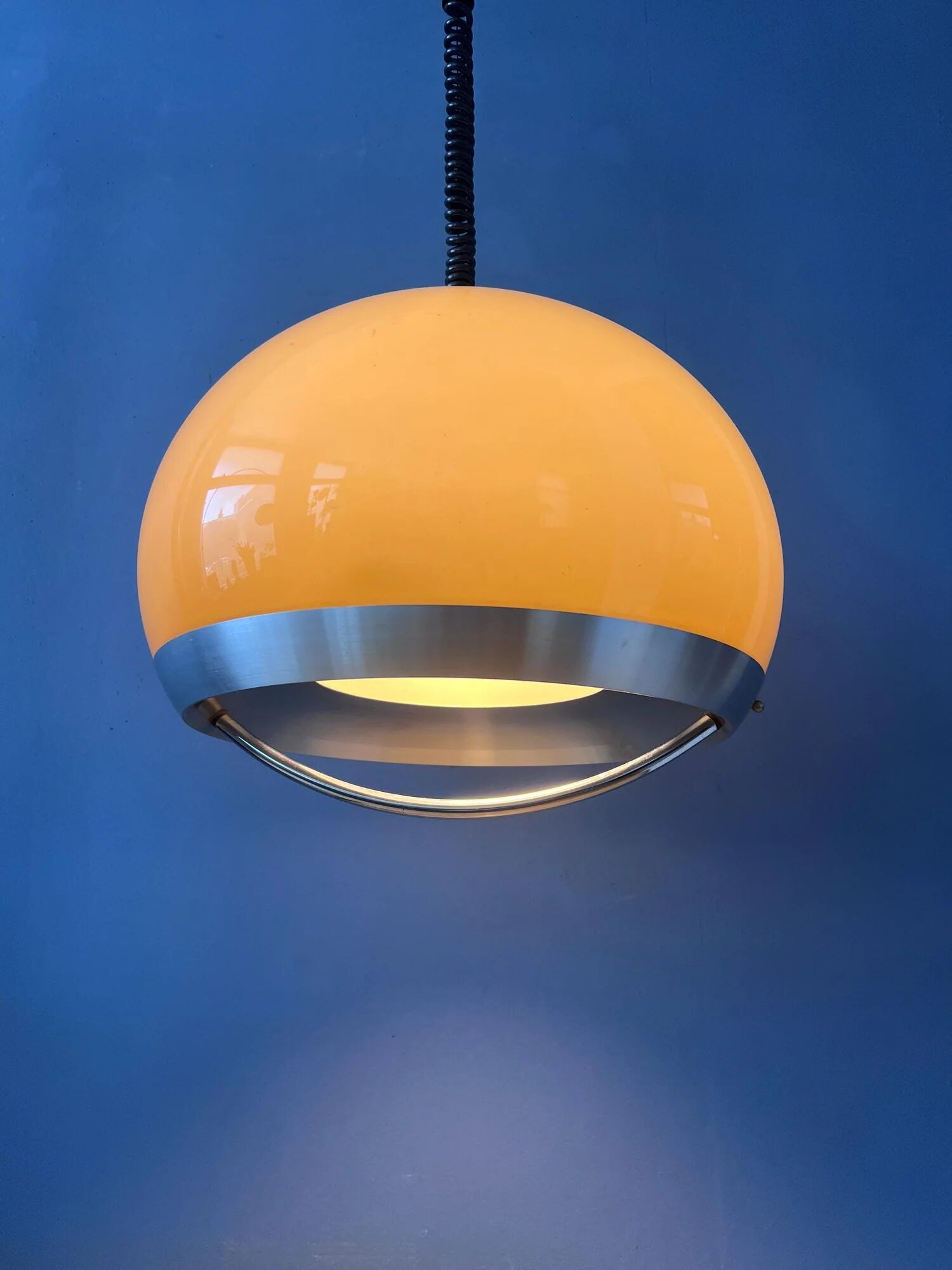 Vintage Dijkstra Space Age mushroom pendant lamp, mid-century modern ceiling light