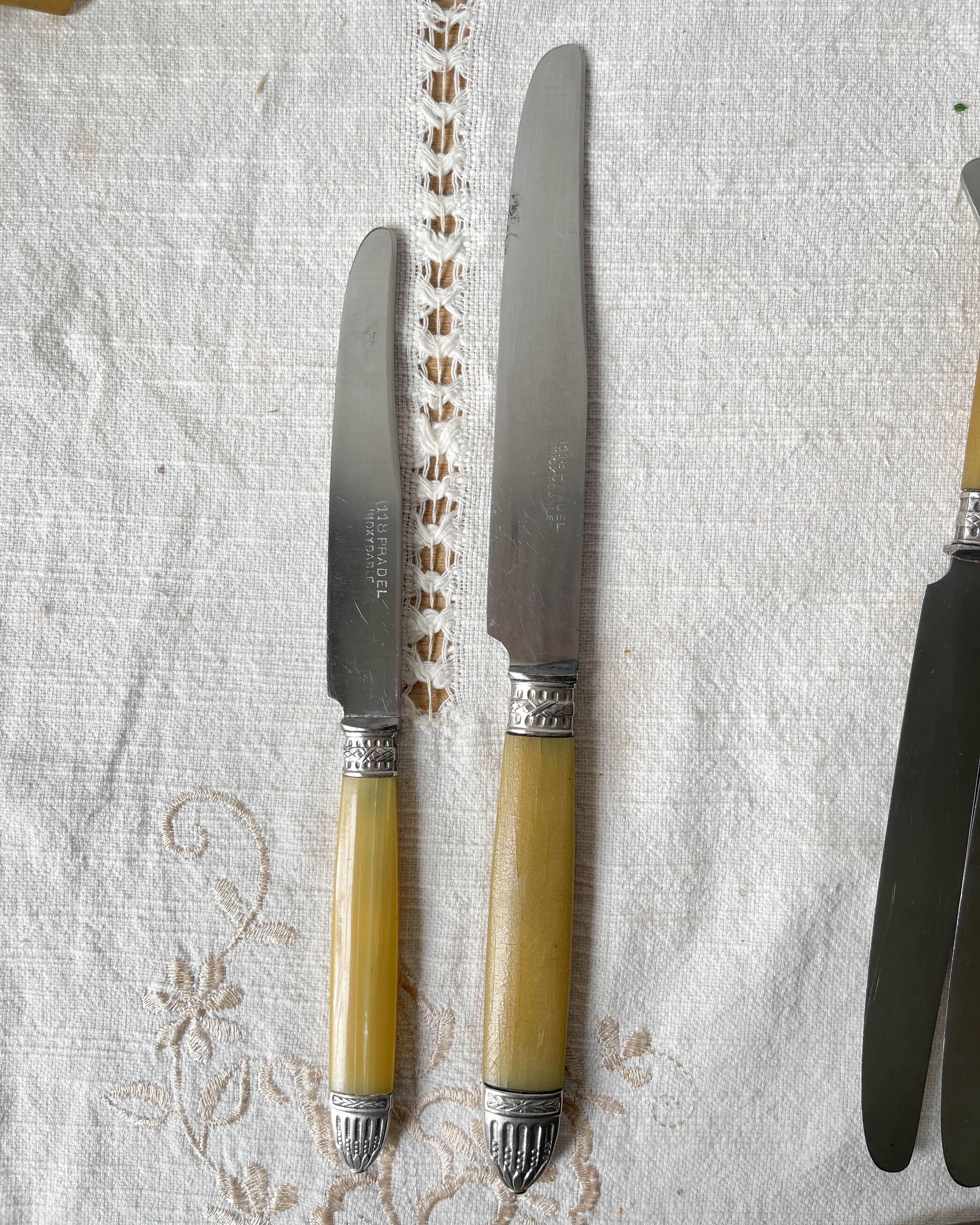 12 couteaux vintage bakélite Inox Pradel