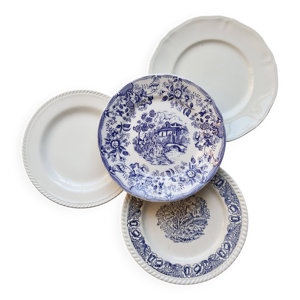 4 assiettes plates vintage - lot