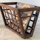 Vintage woven oak magazine rack