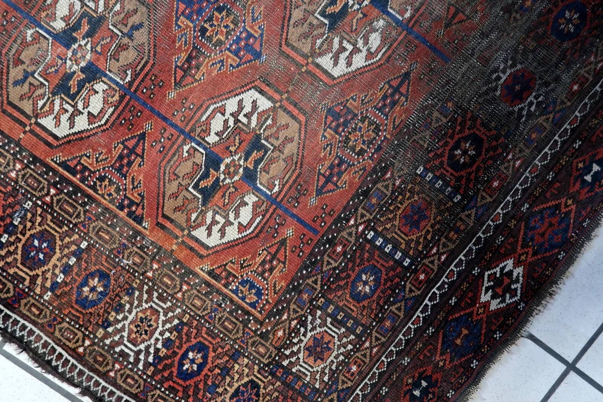 Tapis afghan Baluch vintage fait main 93 cm x 164 cm années 1920