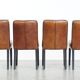 Luxury set of 4 comfortable dining chairs made of sheepskin leather