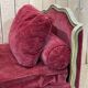 Louis XV style daybed in painted wood and covered with a red velvet