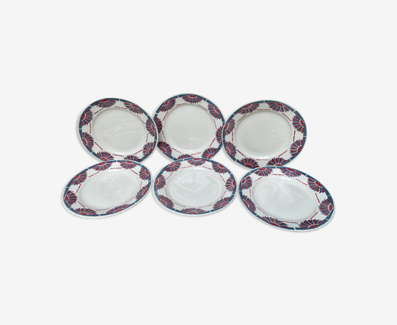 Assiettes plates anciennes motif art deco
