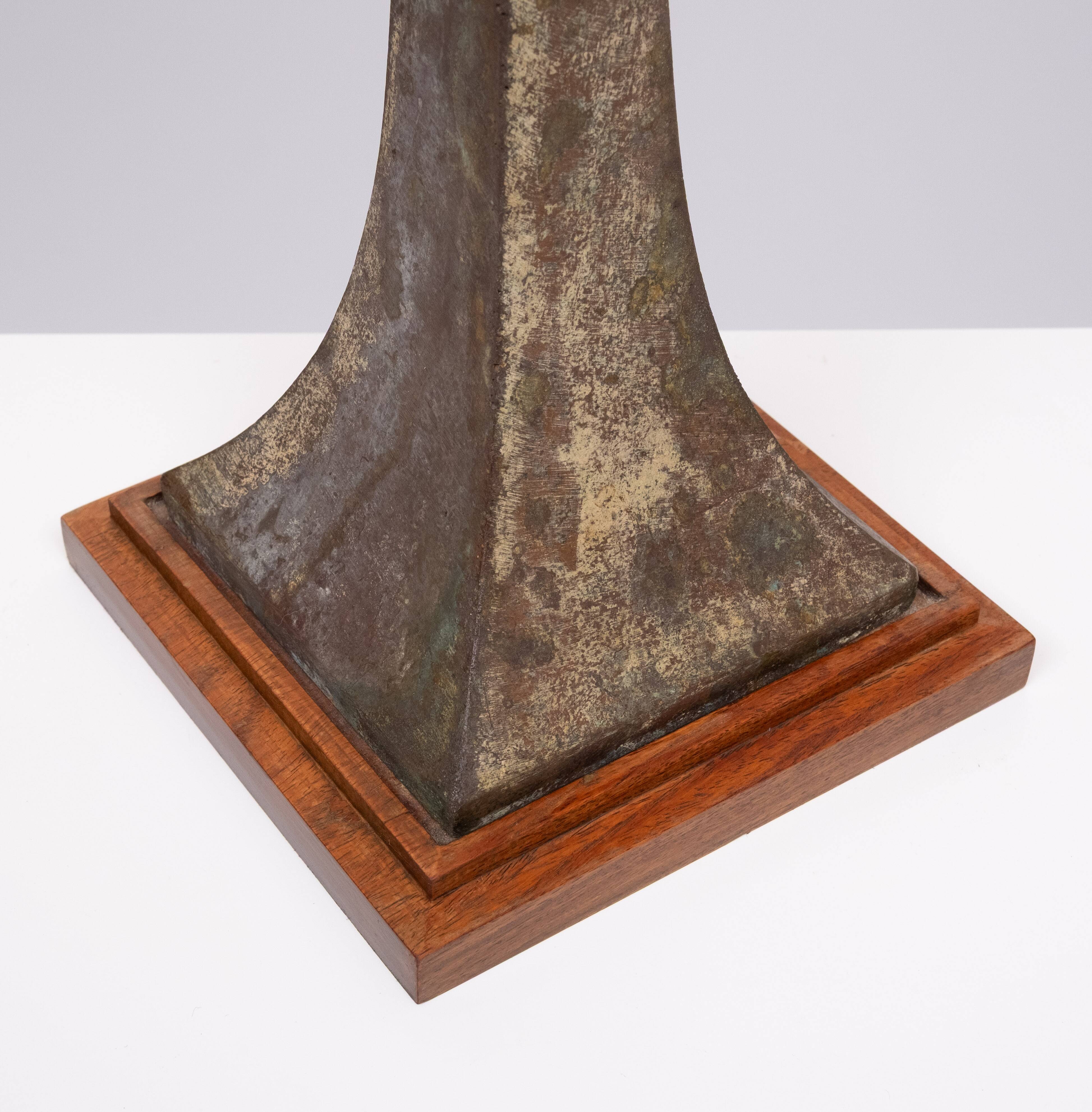 Stunning Stewart Ross James, Hansen Verdigris Bronze Table Lamp, circa 1960