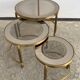 Three round brass tables 1970