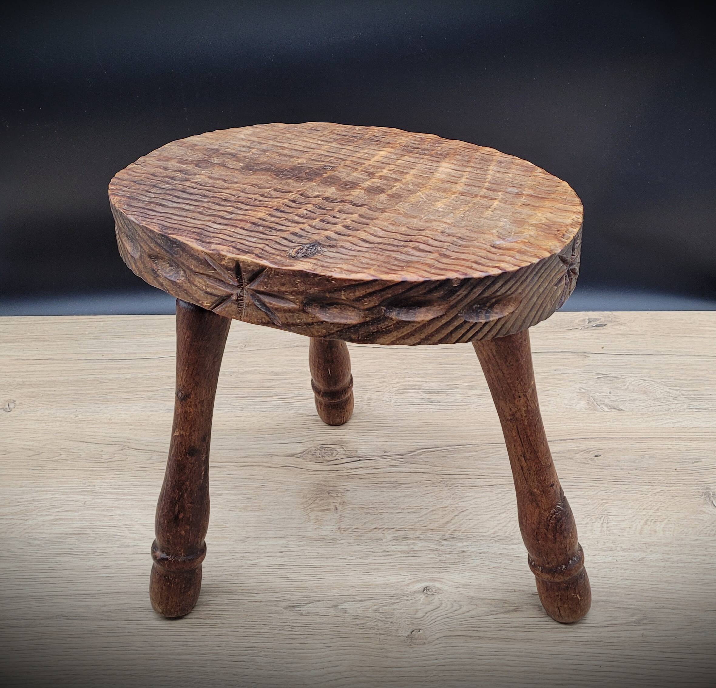Oval tripod stool worked