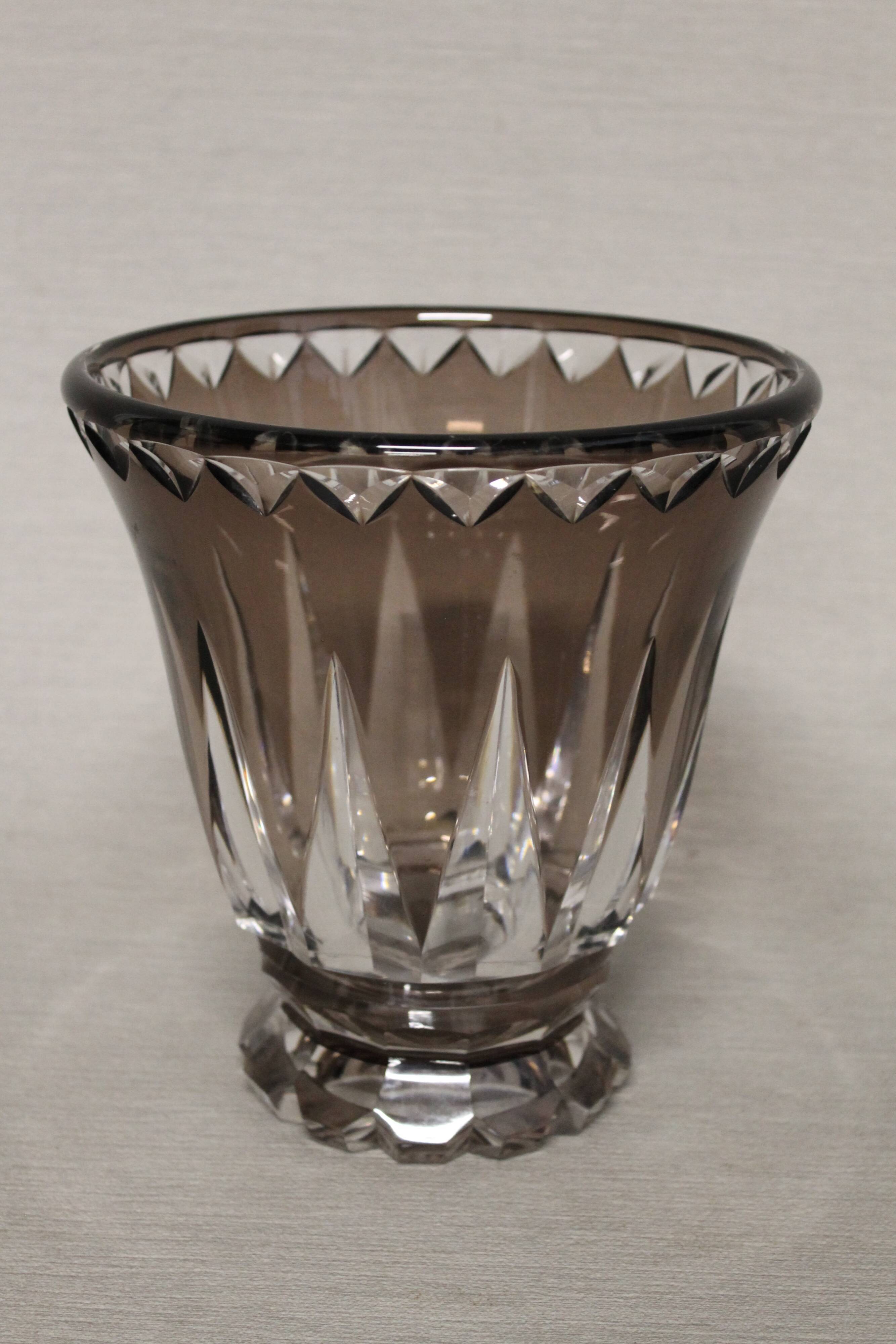 Vase en cristal du Val Saint-Lambert - Art deco
