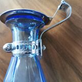 Blue glass absinthe carafe with its circa 1900 cap