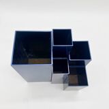 Modular metal vases – petrol blue, 1980s