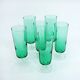 6 vintage mint green champagne flutes - Luminarc Arcoroc France