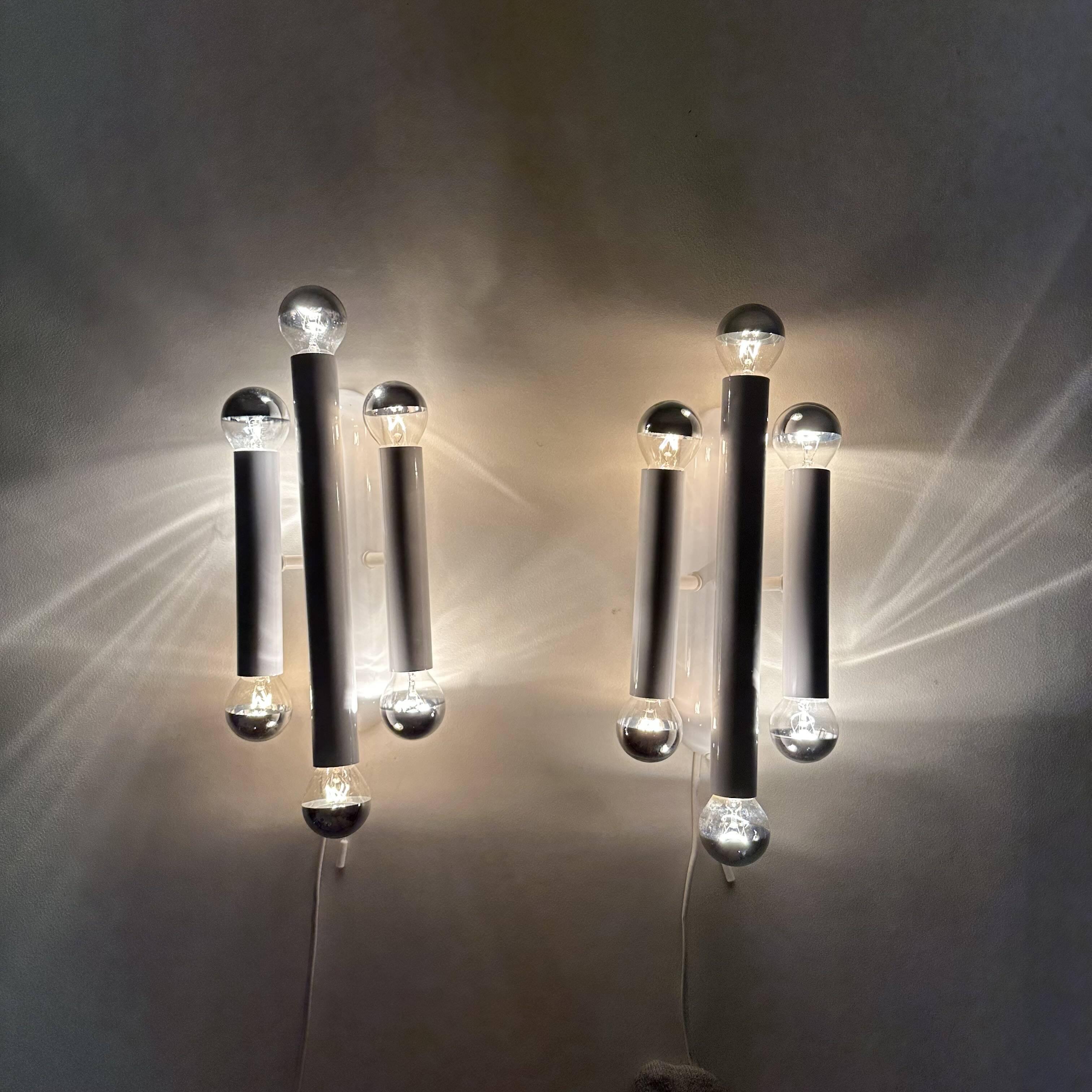Set of 2 Hufnagel leuchten wall lamps sconce , 1970s