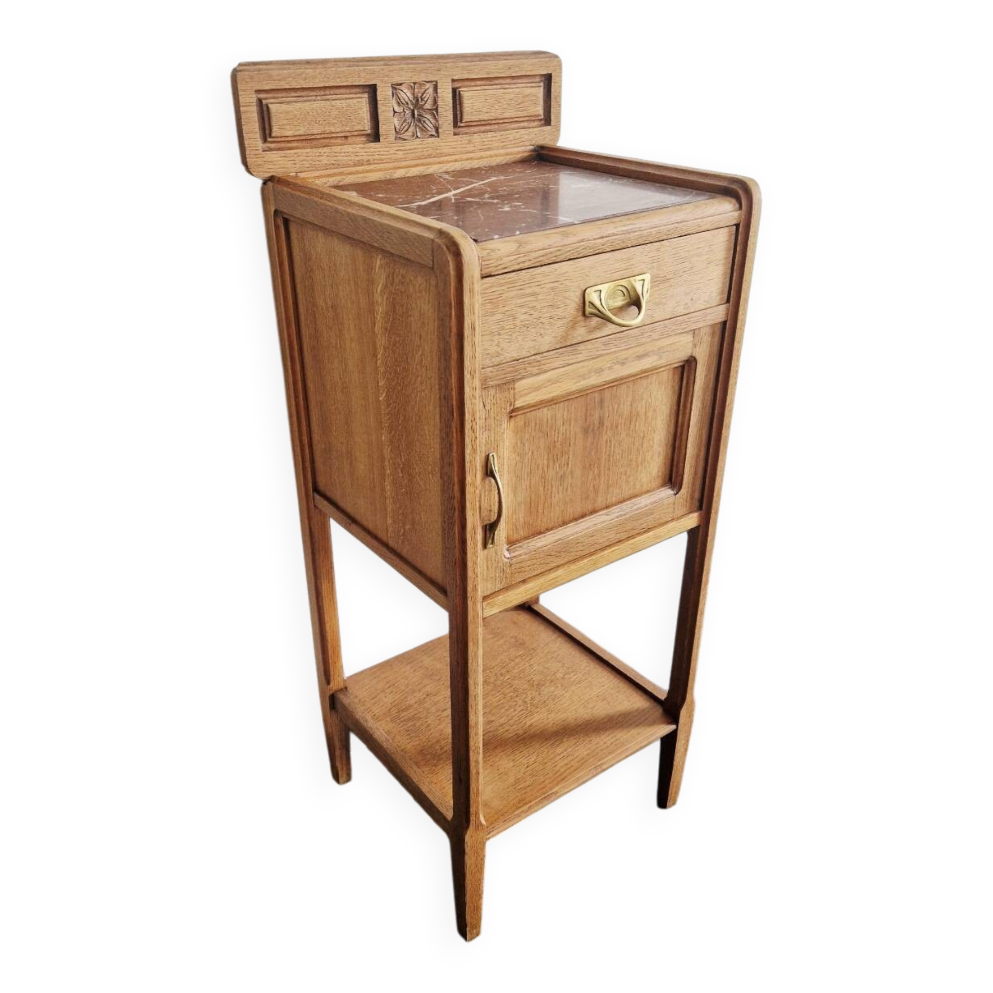Art Deco style bedside table in solid oak, 1930s