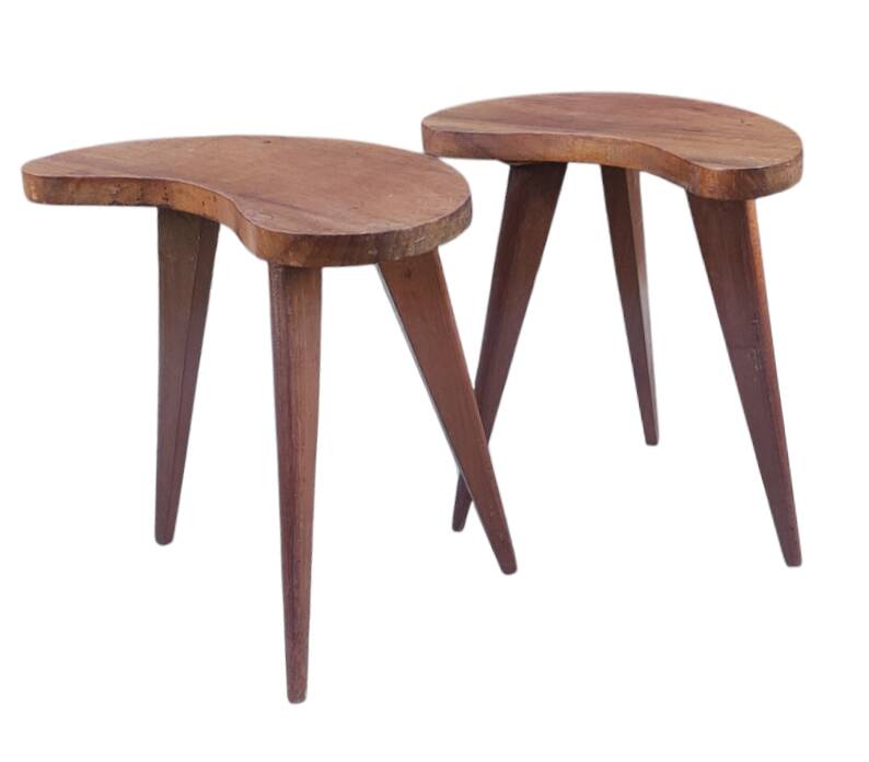 Pair of Scandinavian bean-shaped stools