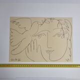 Vintage offset print after Pablo Picasso, "The Face of Peace", 40 x50 cm