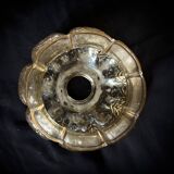 Small glass ball pendant light with amber plant effect