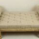 Banquette lit d’appoint bois et tissu