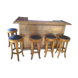 Bar and stools in teak