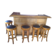 Bar and stools in teak