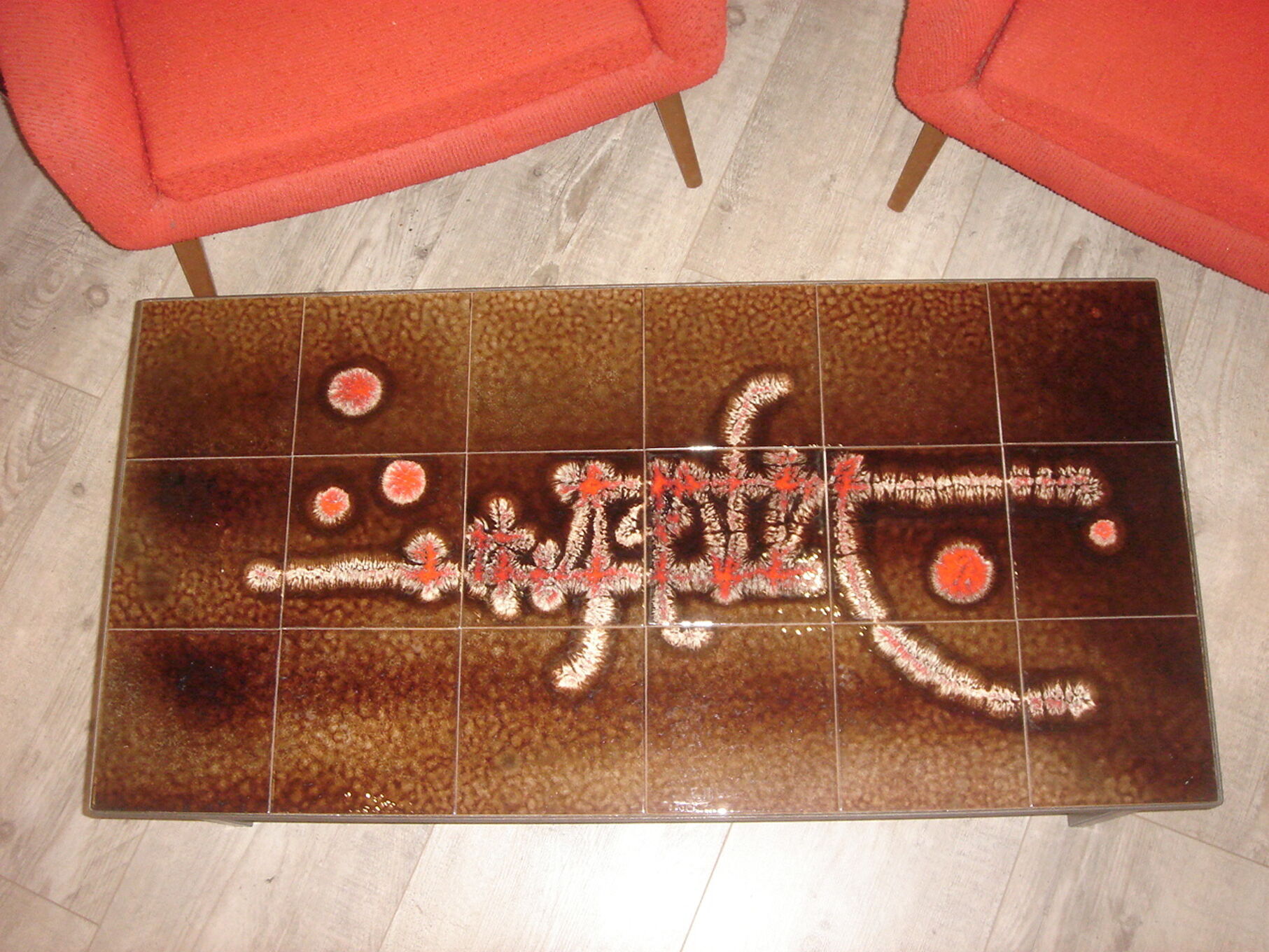 Vintage ceramic table by Julien de Covemaker dit Belarti céramiste à Ostende