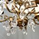 Lustre suspension en bronze et pampilles en cristal vintage