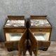 Pair of Art Deco period mahogany bedside tables circa 1930