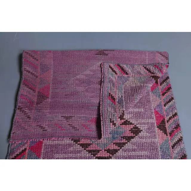 1970s Turkish Oushak Handmade Runner Rug 83x358