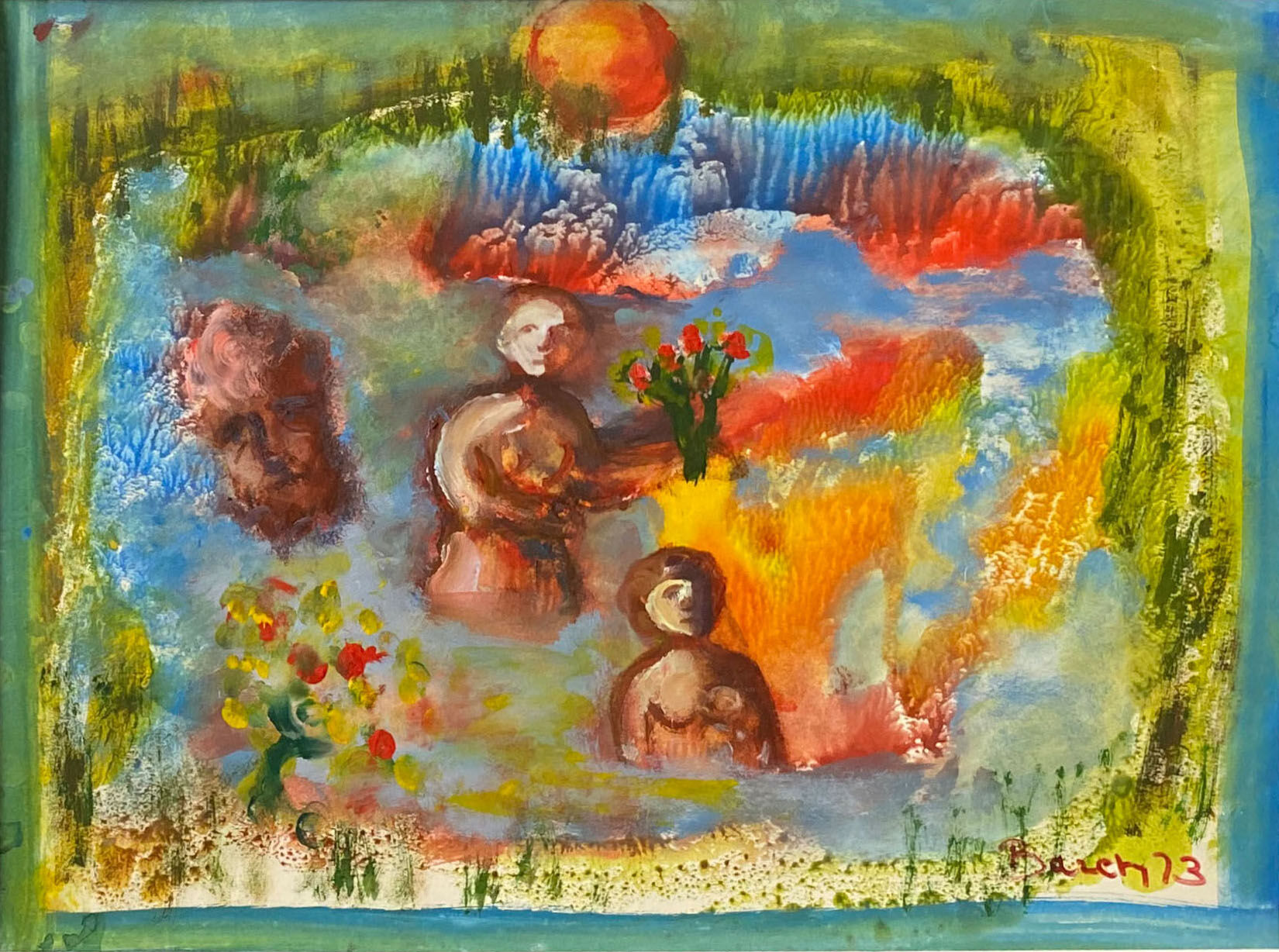 "Au jardin" gouache by Henriette Barety