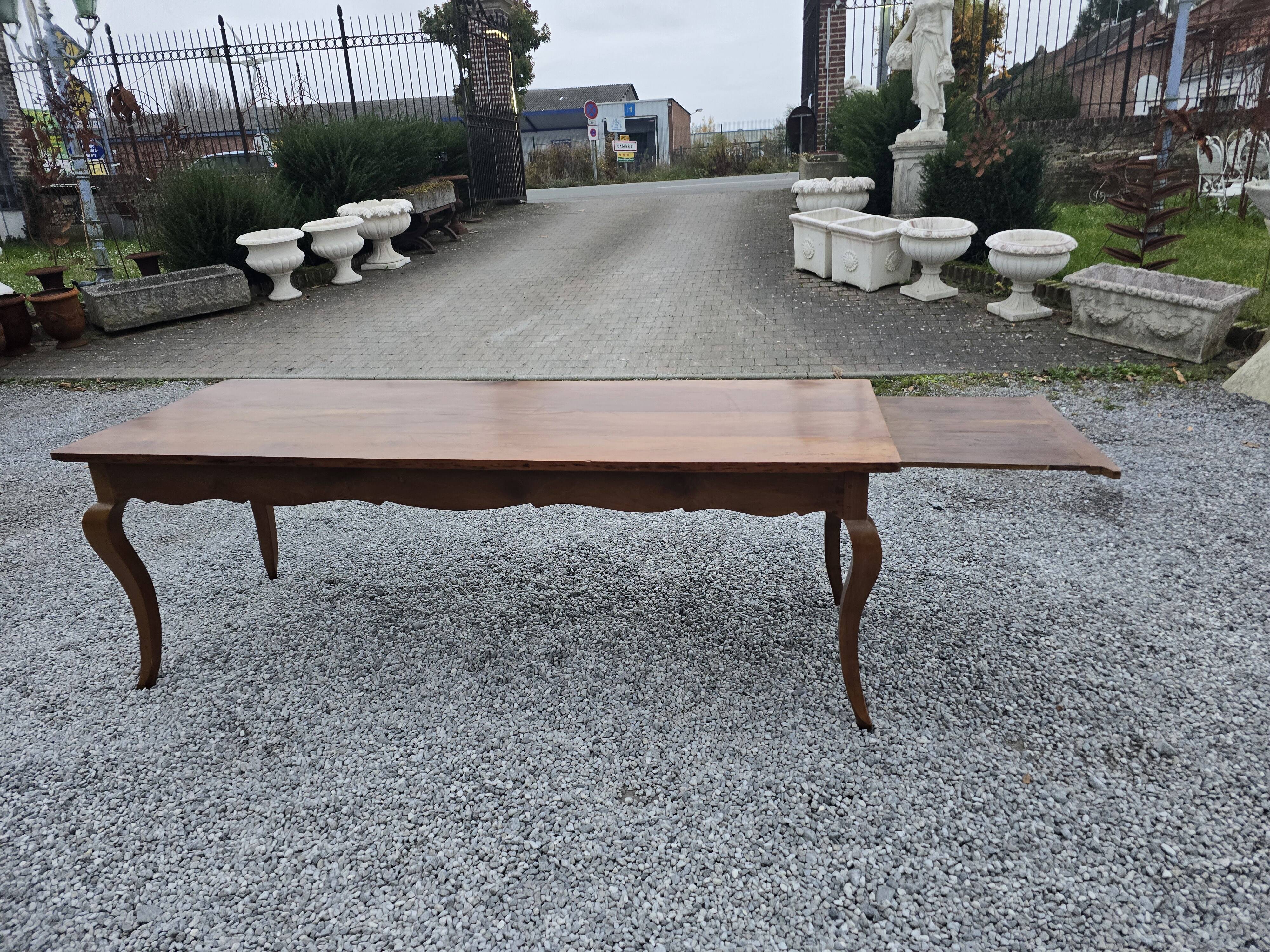 19th century solid cherry wood farmhouse table