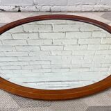 Vintage oval bevelled mirror mahogany frame