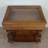 Very pretty Renaissance style display case in solid walnut circa 1850