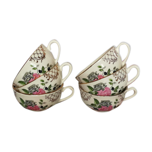 6 tasses anciennes sarreguemines