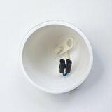 Suspension en opaline orange ronde Space Age, 1970