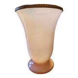 Opaline and bronze vase