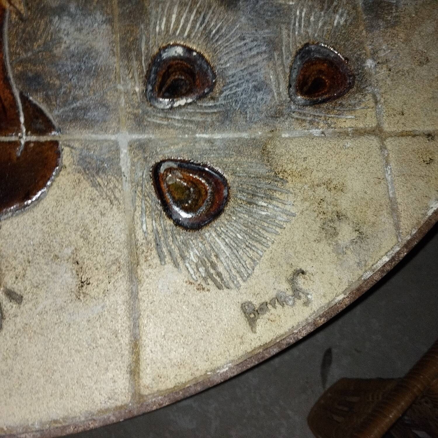 Vallauris Barrois Ceramic Peacock Coffee Table