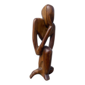Sculpture statuette en bois, forme libre