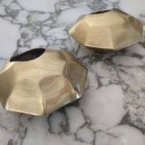 Duo of vintage polished brass ashtrays from the 70s