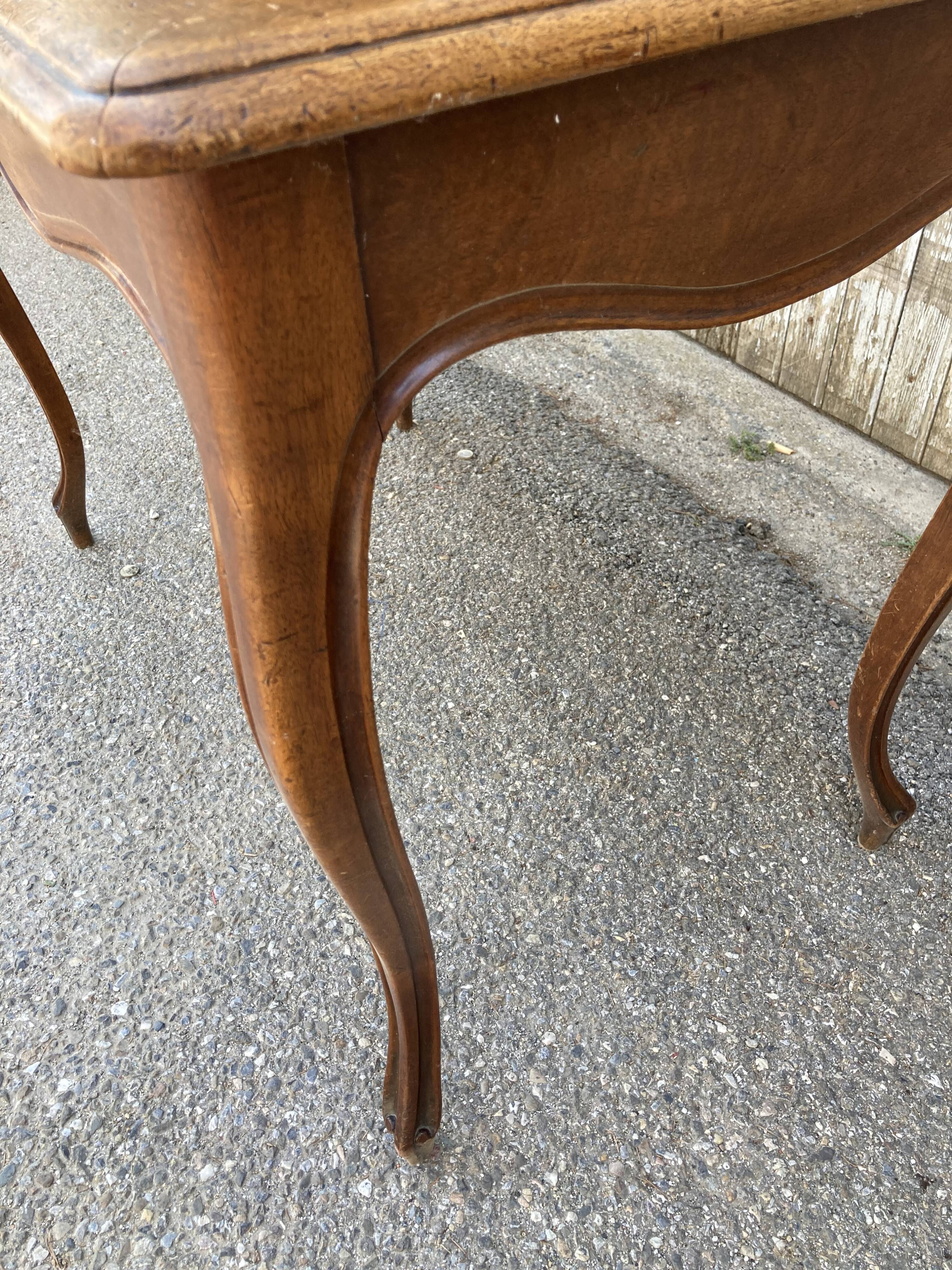 Louis XV style table, leather top