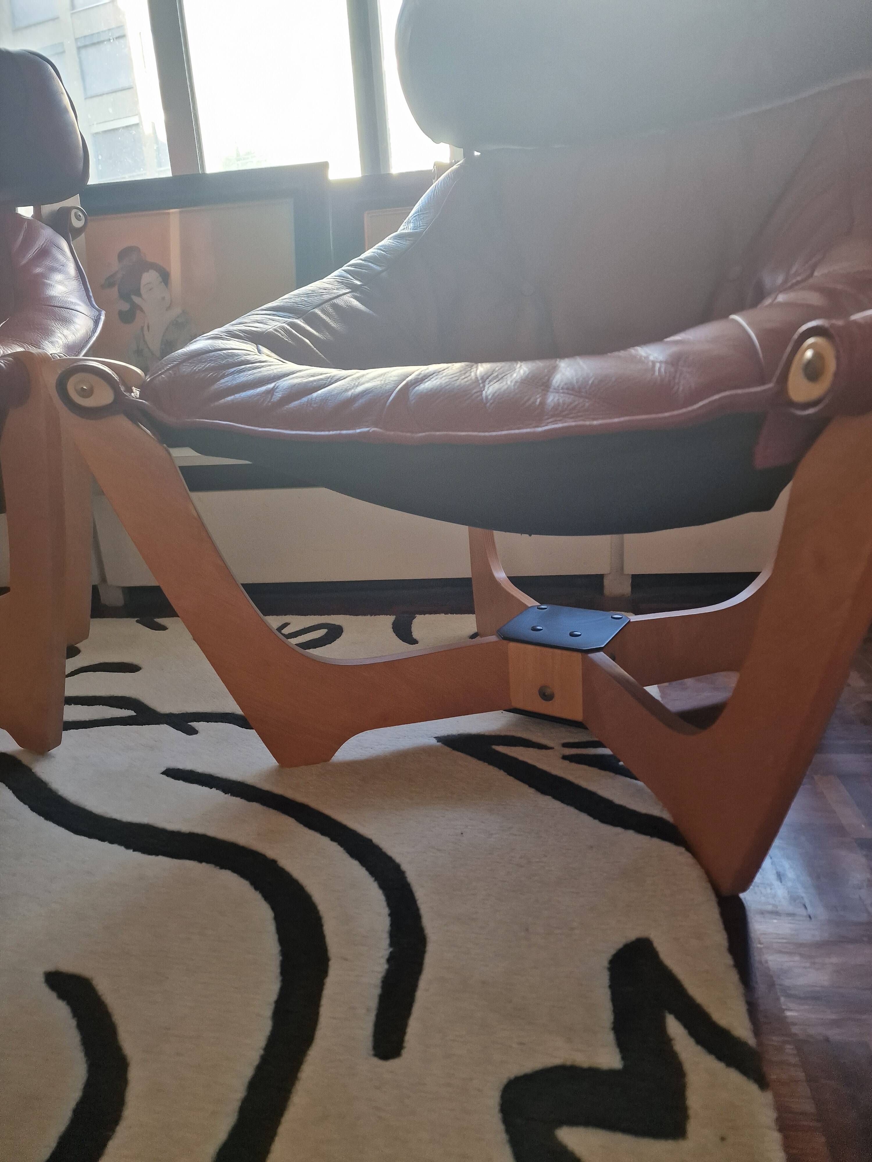 Pair of Luna armchairs and ottoman by Odd Knutsen, Scandinavian design