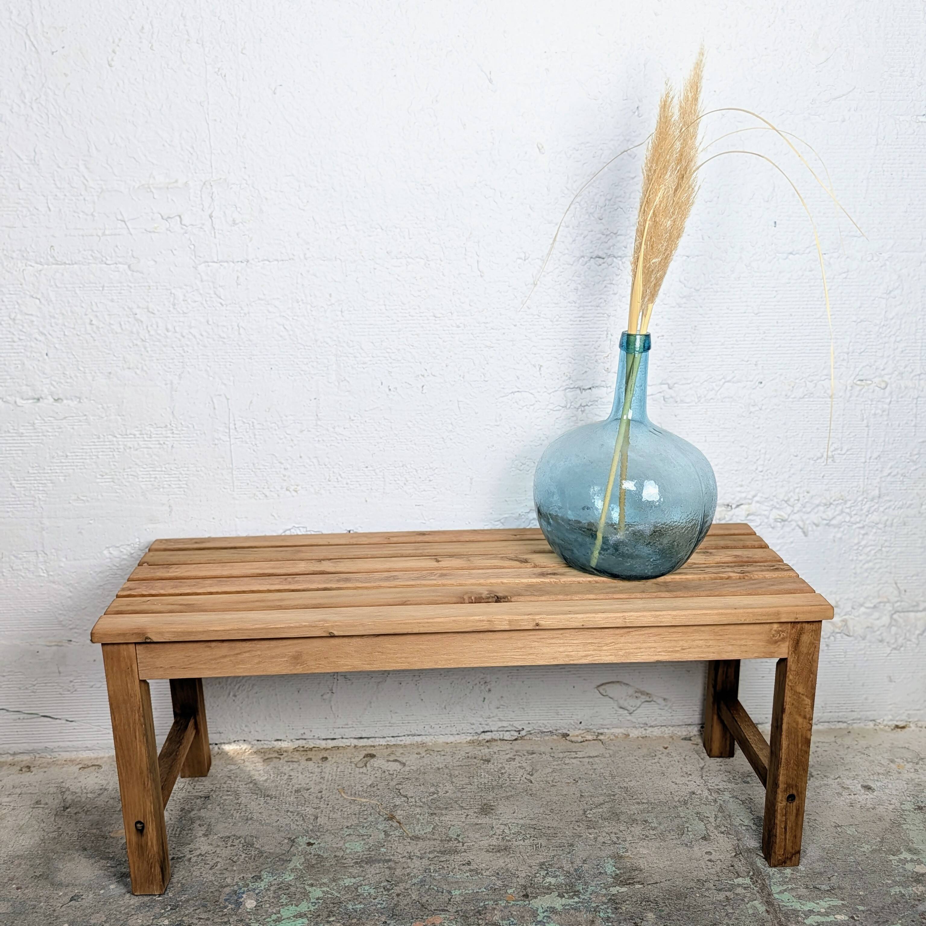 Slatted wooden bench