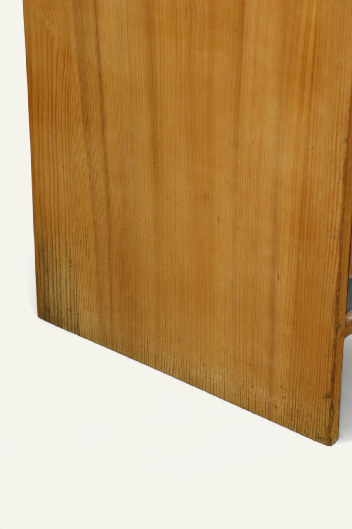 Vintage wooden sideboard with sliding doors – 1960s